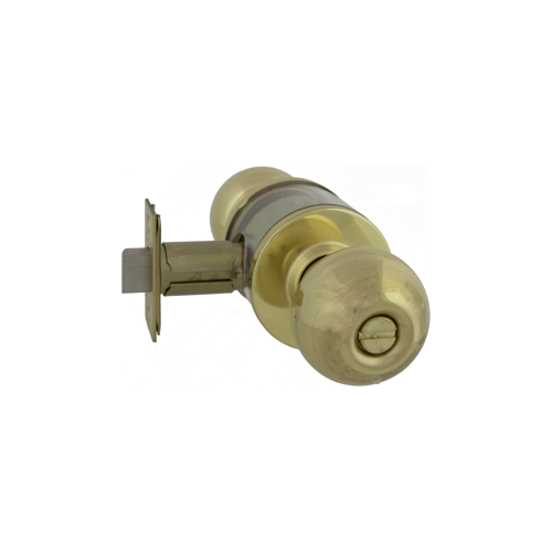 Arrow Lock RK02BD03-2 3/8 BS Privacy Ball Knob, 2-3/8" Backset Grade 2, , Bright Brass US3/605