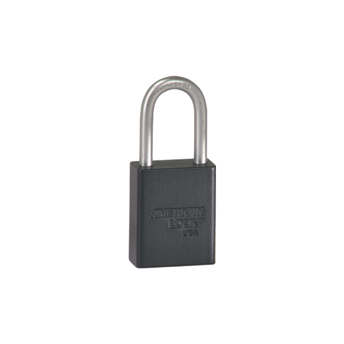 Safety Padlock 1-1/2" Shackle Black Keyed Different