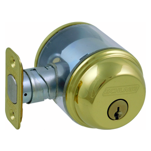 SCHLAGE Lock CO B60N605 Single Cylinder Deadbolt, Brass