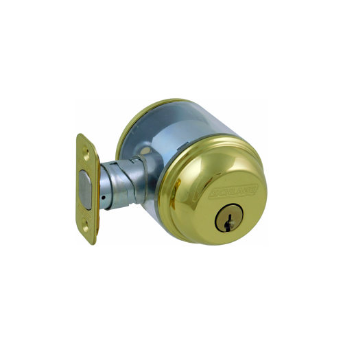 SCHLAGE Lock CO B60N605 Single Cylinder Deadbolt, Brass