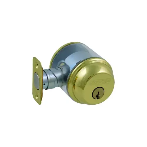 Deadbolt Single Cylinder Grade 1, C Keyway, Triple Option Adjustable Backset, Bright Brass 605, US3