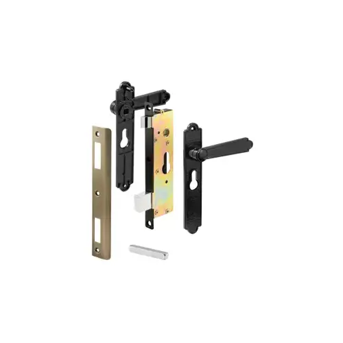 Security Screen or Storm Door Lever Set, Black Dimpled