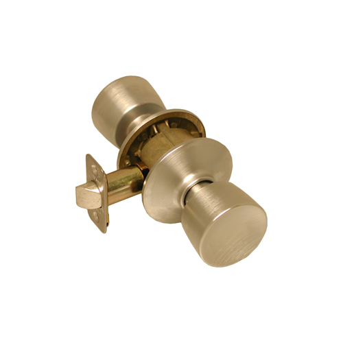 Passage Bell Knob Grade 2, Radius Corner/Drive-In Adjustable Backset, Satin Chrome 626