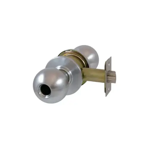 Asylum (2 Cylinders) Ball Knob, Less Cylinder, 2-3/4" Backset, Grade 2, Satin Chrome US26D/626