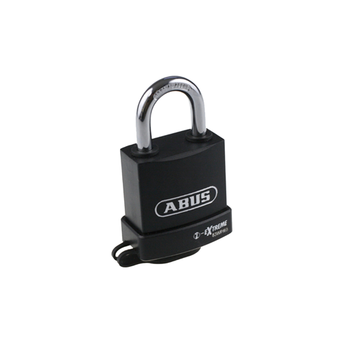 Abus Lock Company 83WP-IC/53-LFIC-SCHLG Schlage LFIC Cylinder Prep, Weather Proof Brass Padlock 2" Wide, Shackle - 5/16" Diameter and 1-1/16" Vertical Clearance, Boxed Black