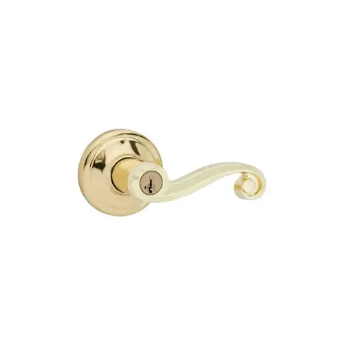 Lido Entry Lever, KW1 SmartKey, Keyed Alike 3, 6-Way Adjustable Latch 2-3/8"-2-3/4" Backset, Grade 2, Bright Brass US3/605