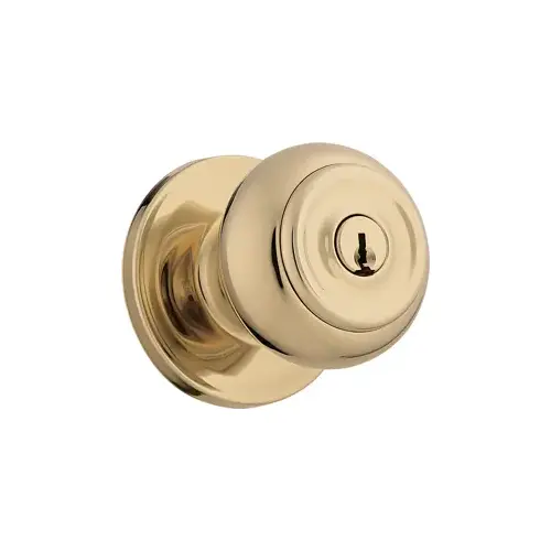 Weiser Lock GA331P3BR6LR1 Privacy, Phoenix Knob, Non-Keyed, Medium Duty, Cylindrical Lock, 6-Way Adjustable Latch, Radius Corner Strike, UL, Grade 2, US3/605 Bright Brass
