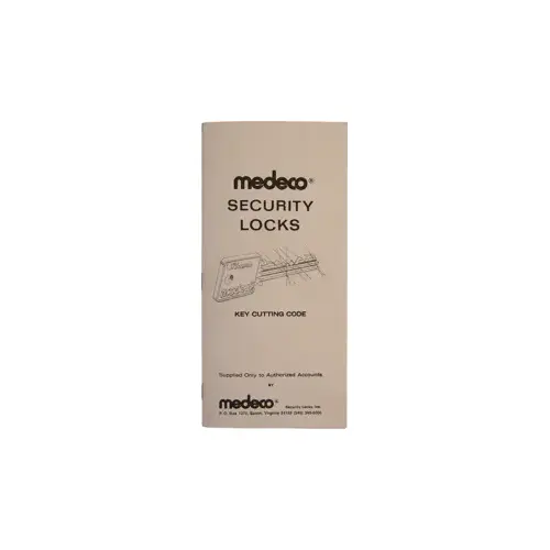 Medeco Security Locks CB-CODE-BIA Medeco 3, Medeco 4 and Biaxial Code Book