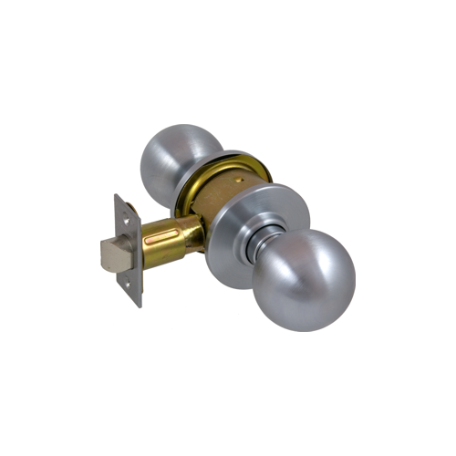 Grade 2 Passage Orbit Knob, 2-3/8" Backset (11-068), ANSI Strike (10-025), Satin Chrome 626, US26D