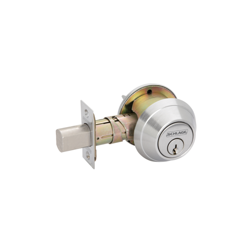 Deadbolt Single Cylinder, Grade 1 C Keyway, Satin Chrome 626, US26D