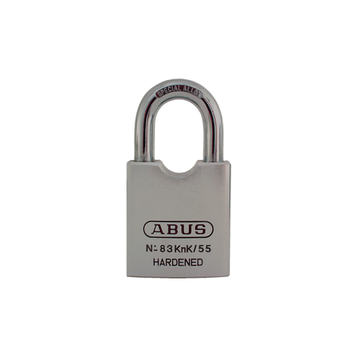 Abus Lock Company 83KNK/55-W/ADAPTERS Key-in-Knob Brass Padlock 2-1/4" Wide - Includes Adaptors for OEM Cylinders, Shackle - 7/16" Diameter and 1-7/16" Vertical Clearance, Boxed