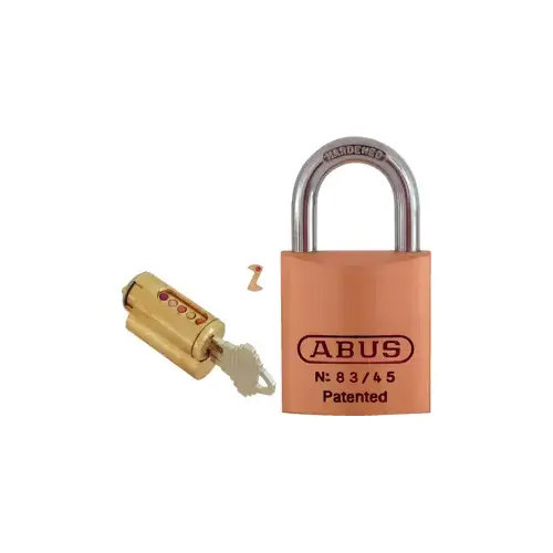 Brass Padlock 1-3/4" Wide - Kwikset Keyway 0-Bitted, Shackle - 5/16" Diameter and 1" Vertical Clearance, Boxed