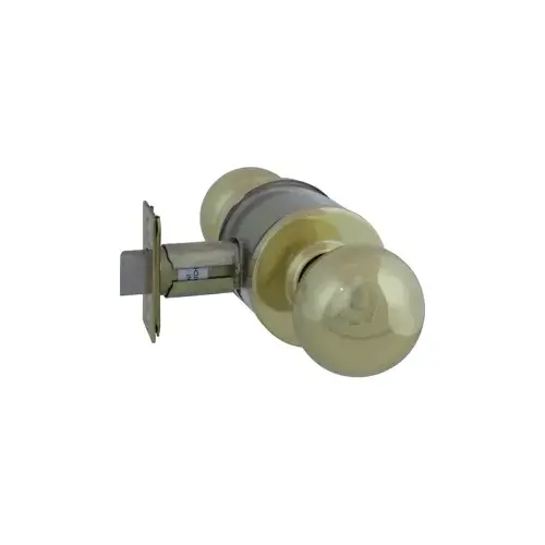 Passage Hana Knob, Non-Keyed, Medium Duty, Cylindrical Lock, Spring Latch, ANSI Strike, 2-3/4" Backset, Grade 2, UL, US3/605 Bright Brass