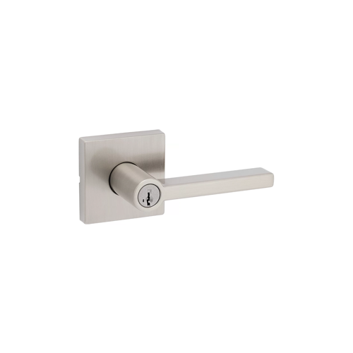 Halifax Square Entry Lever, KW1 SmartKey, Keyed Alike 3, 6-Way Adjustable Latch 2-3/8"-2-3/4" Backset, Grade 2, Satin Nickel US15/619