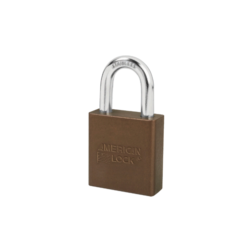 Padlock 1-1/8" Shackle Aluminum Brown Keyed Different