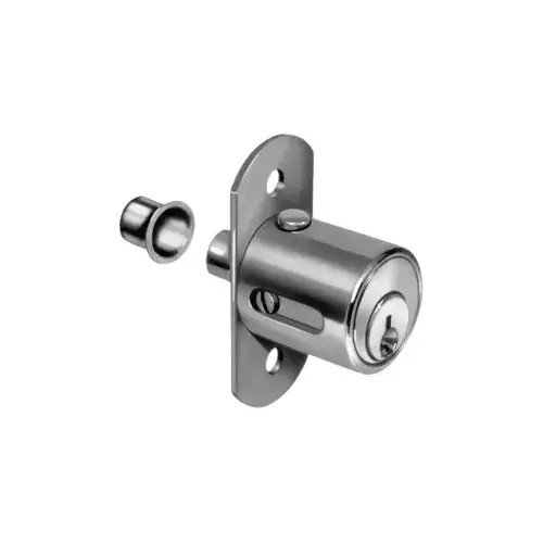 Pin Sliding Door Lock 1-1/8" Satin Chrome