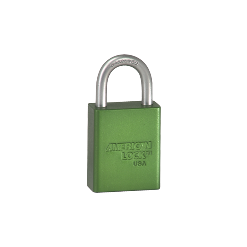 Safety Padlock 1" Shackle Green Keyed Different