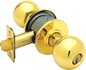 Schlage Lock Company A53PDORB605-2 3/8 BS T-STRIKE Grade 2 Entry Orbit Knob, 2-3/8 Backset (11-085), T-Strike (10-001), C Keyway, Bright Brass 605, US3