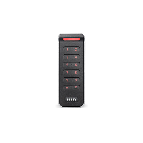 Narrow Stile, Signo Keypad Reader, 12 Key, Standard Profile/Credential, Pigtail, OSDP, 125khz, 13.56 MHz, 2.4 GHz, Prox, Bluetooth, 12VDC, UL, FCC, Black Body, Silver Trim