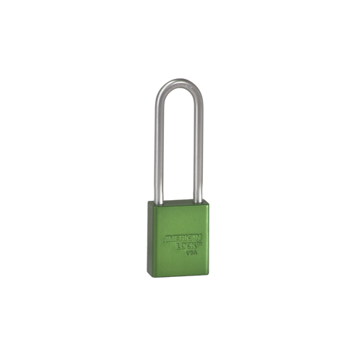 Safety Padlock 3" Shackle Green Keyed Different