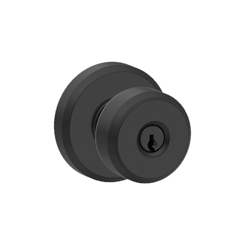 Entry Bowery Knob Grade 2, Triple Option Adjustable Backset, C Keyway, Matte Black 622