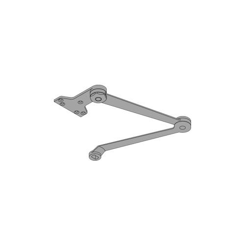 4110 EDA Extra Duty Hold Open Arm, Left Hand, Adjustable Hold-Open on Shoe, AL/SP28/689 Aluminum Powder Coat