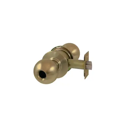 Entry Ball Knob, Less Cylinder, 2-3/4" Backset, Grade 2, Bright Brass US3/605