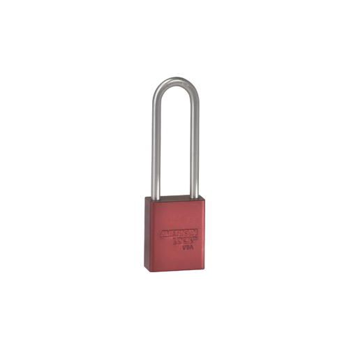 Safety Padlock 3" Shackle Red Aluminum Body 0 Bitted