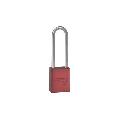 Safety Padlock 3" Shackle Red Keyed Different