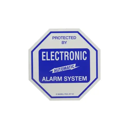 Maxwell Alarm Screen Mfg Inc DY-102 Decal 4 x 4" Alarm System