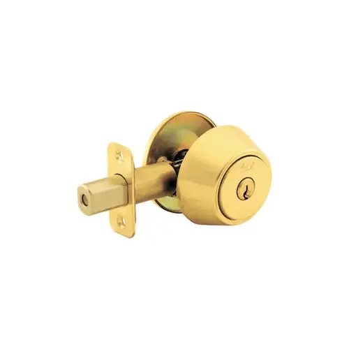 Single Cylinder Deadbolt, Kwikset Keyway, Keyed Different, RC Adjustable Backset 2-3/8" - 2-3/4", Grade 3, Polished Brass 605/US3
