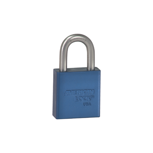 Padlock 1-1/8" Shackle Aluminum Blue Keyed Different