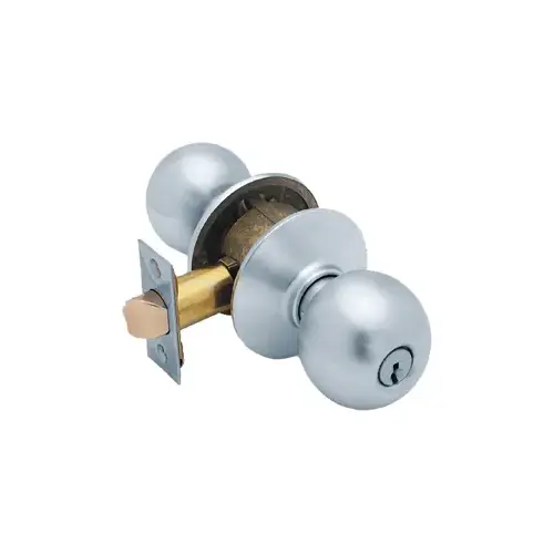Entry Orbit Knob Grade 2 KA4, Triple Option Adjustable Backset, C Keyway, Satin Chrome 626
