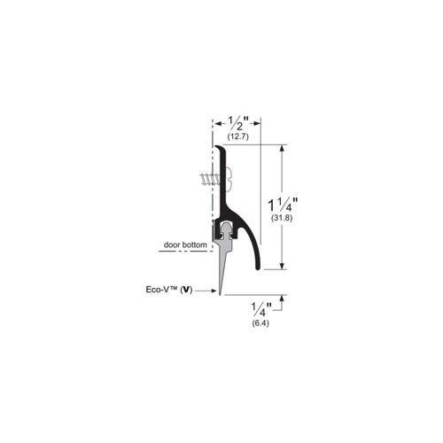 Vinyl Door Sweep w/ Rain Drip 72" Dark Bronze, Overall Height 1-1/2"