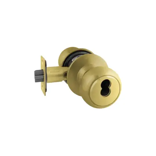 SFIC - Entry Knob, Small Format IC, Less Core, 2-3/4" Backset, T-Strike, Grade 2, Bright Brass US3/605