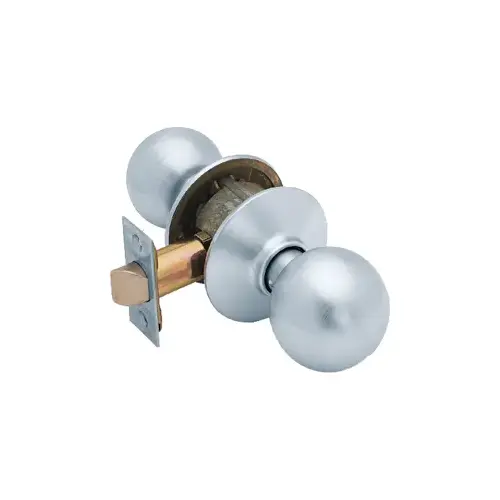 Passage Orbit Knob Grade 2, Radius Corner/Drive-In Adjustable Backset, Satin Chrome 626