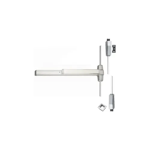 Chexit Delayed SVR Surface Vertical Rod Exit Device, 15 Second Delay, Audio Alarm, Exit Only No Trim, 36" x 84", No Dogging, Grade 1, 626/US26D Satin Chrome