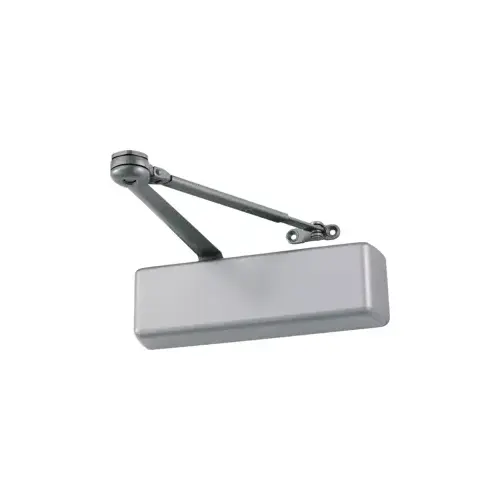 LCN 4011-REGARM-AL-LH Heavy Duty Cast Iron Closer, Plastic Cover, Grade 1, ADA Adjustable Size 1-5, Left Hand, Regular Arm for Pull Side Mounting, TB/SRT Screw Pack, AL/SP28/689 Aluminum Powder Coat