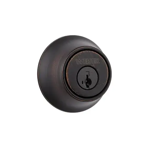 Weiser Lock GDC947111PWSDI Single Cylinder Deadbolt, 5-Pin, Pin & Tumbler Cylinder, Round Face Drive-in Latch, 1/4" Radius Full Lip Deadbolt Strike, Light Duty, Grade 3, 11P/716 Venetian Bronze