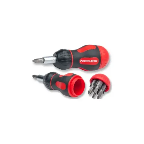 Platinum Tools 19120C 8-In-1 Ratcheted Stubby Screwdriver
