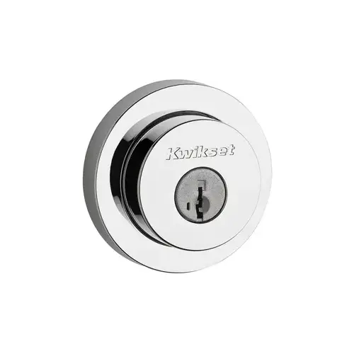 Milan Round Single Cylinder Deadbolt, KW1 SmartKey, Radius Corner Adjustable Latch 2-3/8"-2-3/4" Backset, Grade 2, Polished Chrome US26/625