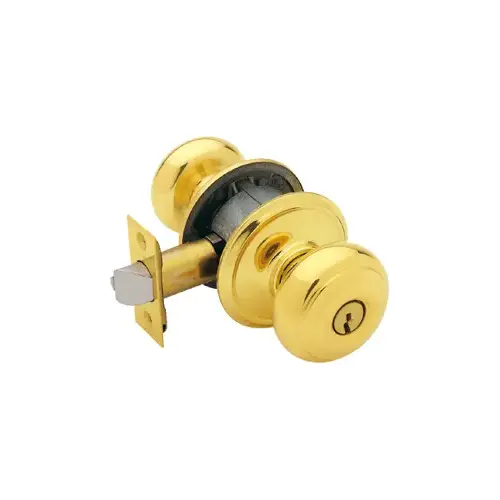 Entry Georgian Knob Grade 2 KA4, Triple Option Adjustable Backset, C Keyway, Bright Brass 605