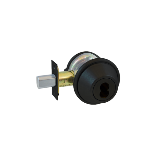 Arrow Lock DBX61-693-IC Deadbolt - Single Cylinder, Adjustable Backset, Powder Coated Black 693, Grade 2, SFIC Less Core