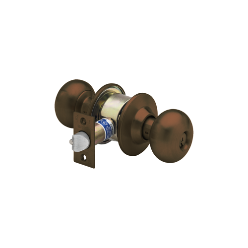 Entry Knob, G3-Less Conventional Cylinder, 2-3/8" Backset, T-Strike, Grade 2, Dark Bronze US10B/613E