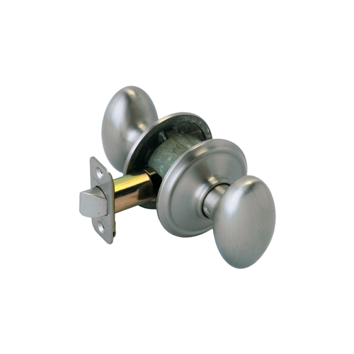 Passage Siena Knob Grade 2, Radius Corner/Drive-In Adjustable Backset, Satin Nickel 619