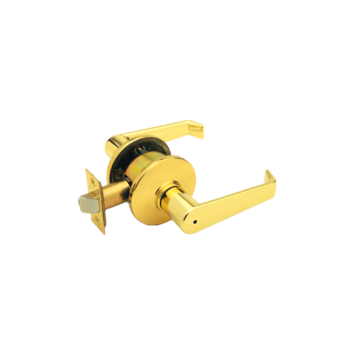 Schlage Lock Company F40ELA605 16-080 Privacy Elan Lever Grade 2, Radius Corner/Drive-In Adjustable Backset, Bright Brass 605