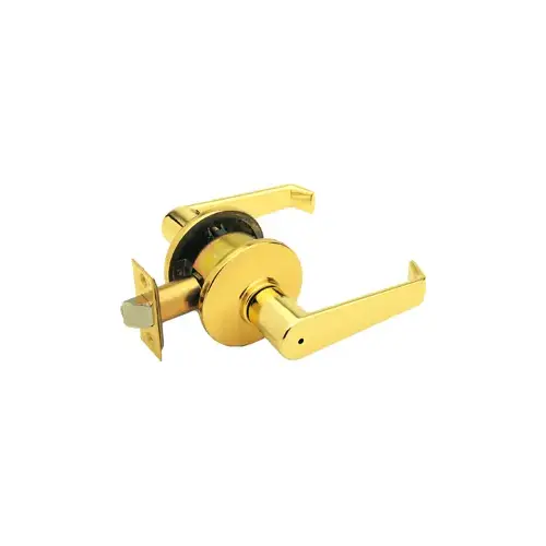 Privacy Elan Lever Grade 2, Radius Corner/Drive-In Adjustable Backset, Bright Brass 605