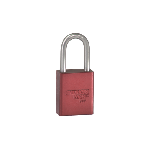 Safety Padlock 1-1/2" Shackle Red Keyed Different