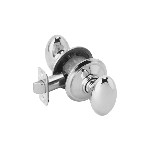 Passage Siena Knob Grade 2, Radius Corner/Drive-In Adjustable Backset, Bright Chrome 625