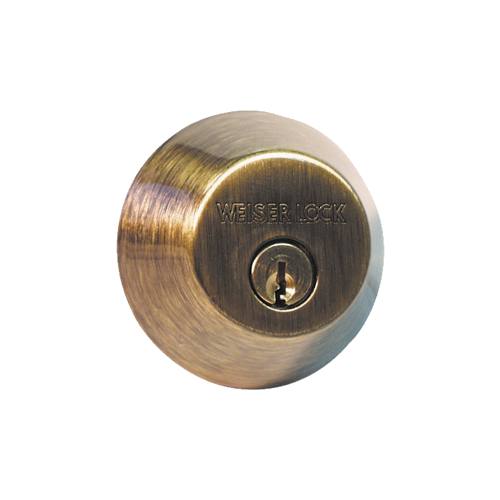 Weiser Lock GD94715WS Single Cylinder Deadbolt, 5-Pin, Pin & Tumbler Cylinder, Square Corner Adjustable Latch, Square Corner Strike, Medium Duty, Grade 2, US5/609 Satin Brass